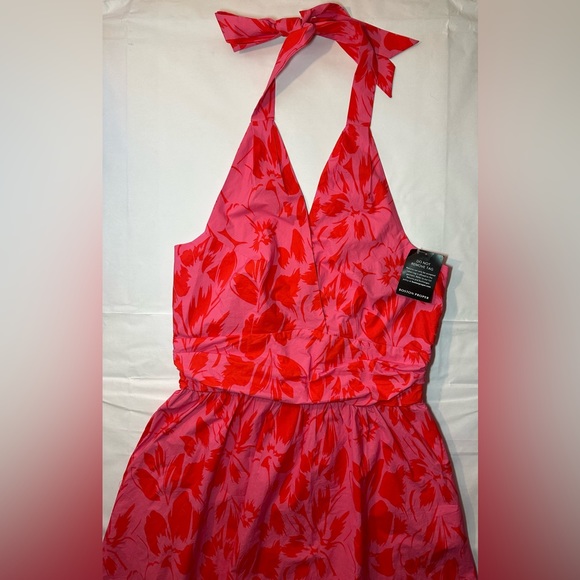 Boston Proper Cabana Floral Halter Fit And Flare Dress Pink Size 16 - Picture 5 of 8